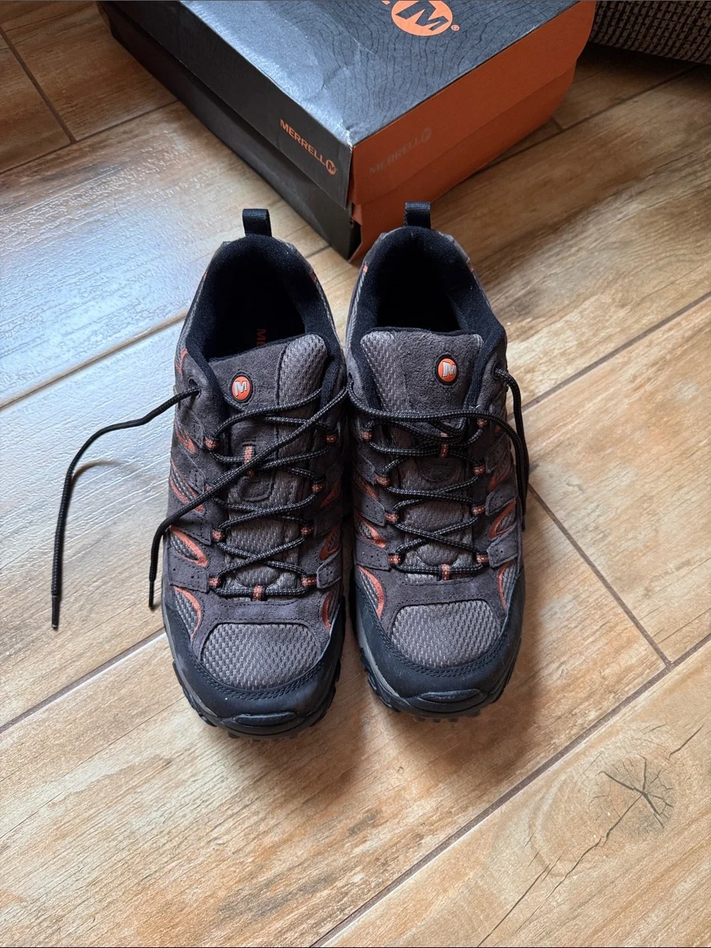 Merrell Men’s Trail Hiking Boots in Black and Orange